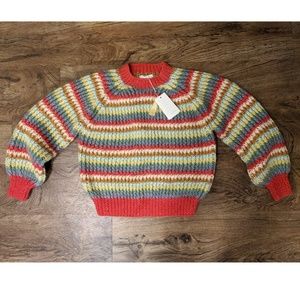 Doen Field Sweater in Rainbow Knit (size Small)